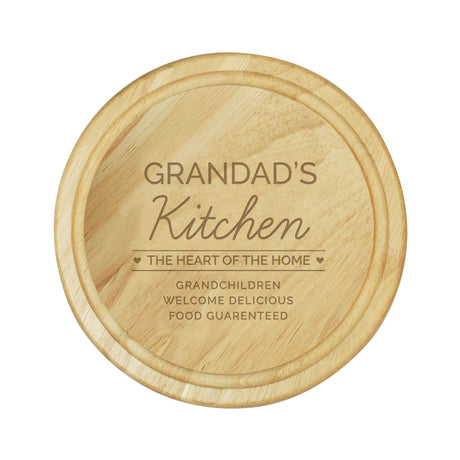 Personalised Heart of the Home Round Wooden Chopping Board - Chopping Boards at Gift Moments