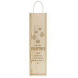 Personalised Christmas Wooden Wine Box - Barware at Gift Moments