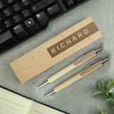 Personalised Wooden Pen and Pencil Set: 2 - Pens & Pencils By Gift Moments