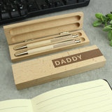 Personalised Wooden Pen and Pencil Set: 3 - Pens & Pencils By Gift Moments