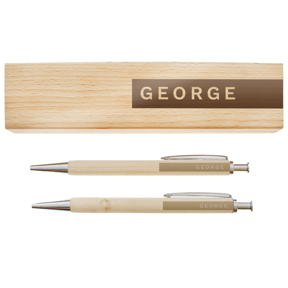 Personalised Wooden Pen and Pencil Set: 5 - Pens & Pencils By Gift Moments