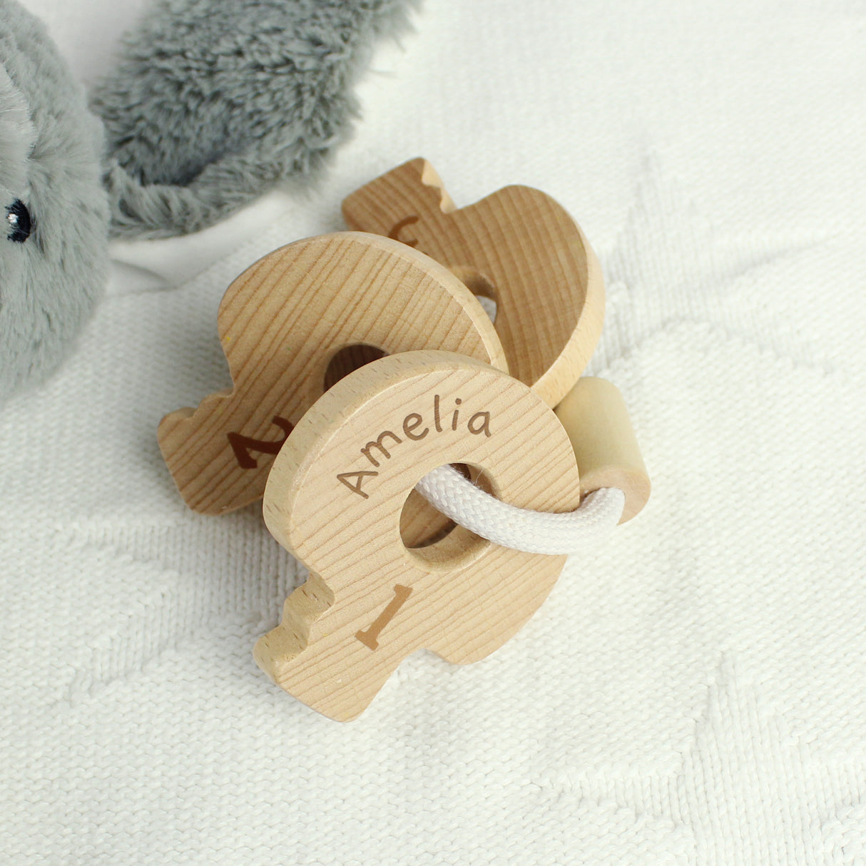 Personalised Name Only Wooden Baby Keys - Toys at Gift Moments