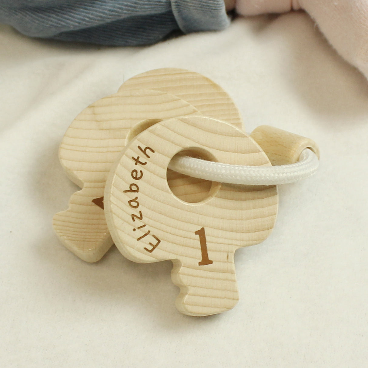 Personalised Name Only Wooden Baby Keys - Toys at Gift Moments