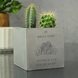 Personalised Our Home Concrete Plant Pot Default Title - Vases & Plant Pots at Gift Moments