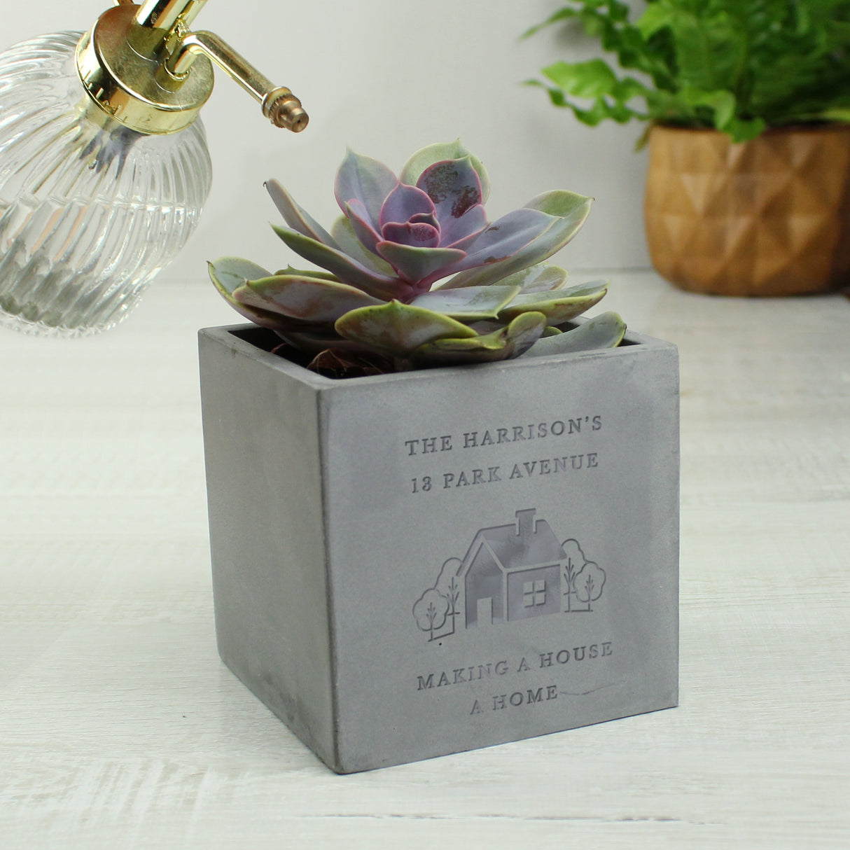 Personalised Our Home Concrete Plant Pot - Vases & Plant Pots at Gift Moments