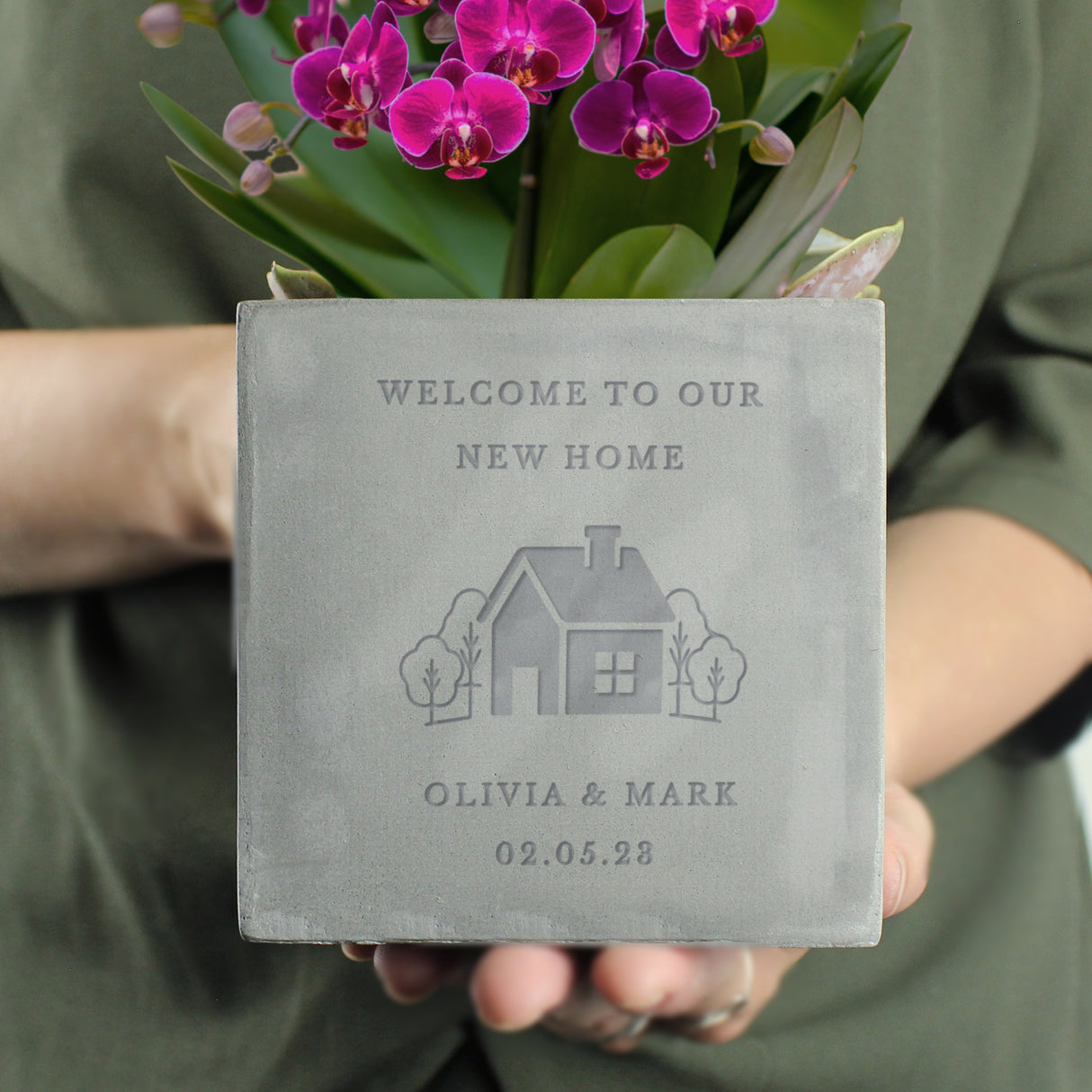 Personalised Our Home Concrete Plant Pot - Vases & Plant Pots at Gift Moments