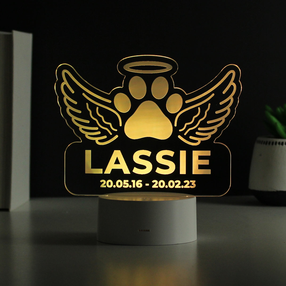 Personalised Pet Memorial Colour Changing LED Light - LED Lighting at Gift Moments