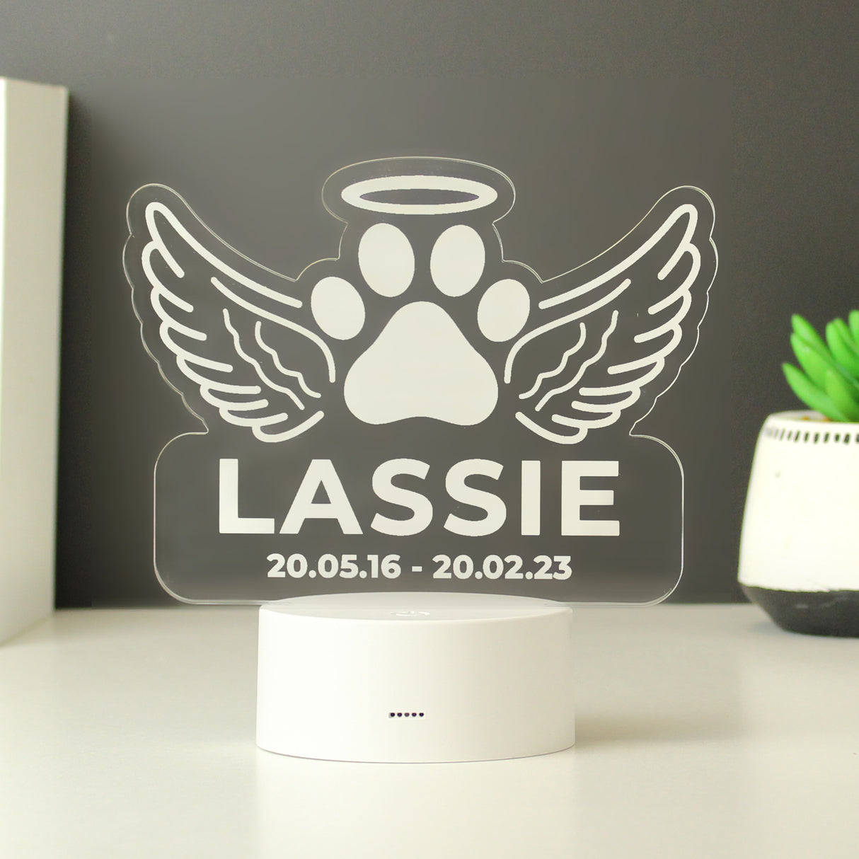 Personalised Pet Memorial Colour Changing LED Light - LED Lighting at Gift Moments