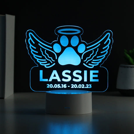 Personalised Pet Memorial Colour Changing LED Light - LED Lighting at Gift Moments