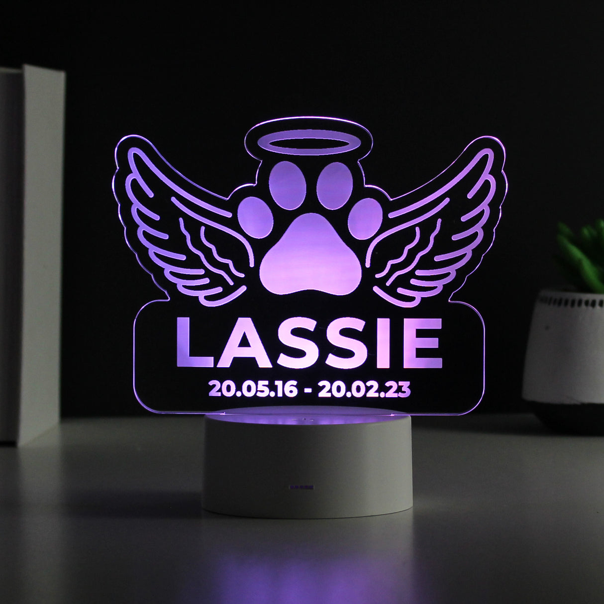 Personalised Pet Memorial Colour Changing LED Light - LED Lighting at Gift Moments