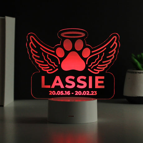 Personalised Pet Memorial Colour Changing LED Light - LED Lighting at Gift Moments