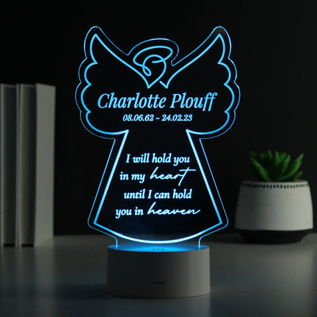 Personalised Angel Memorial Verse Colour Changing LED Light - LED Lighting at Gift Moments