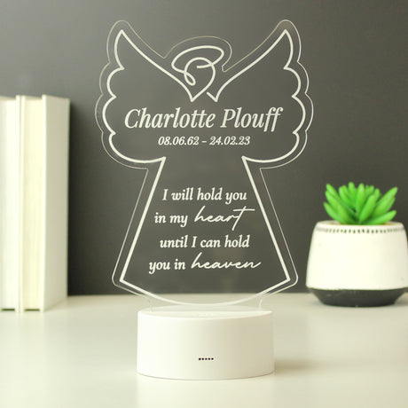 Personalised Angel Memorial Verse Colour Changing LED Light - LED Lighting at Gift Moments