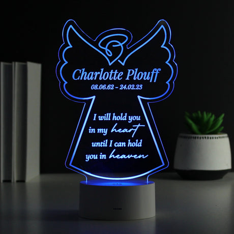 Personalised Angel Memorial Verse Colour Changing LED Light - LED Lighting at Gift Moments