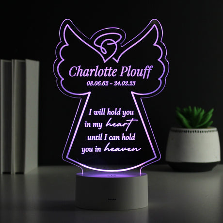 Personalised Angel Memorial Verse Colour Changing LED Light - LED Lighting at Gift Moments