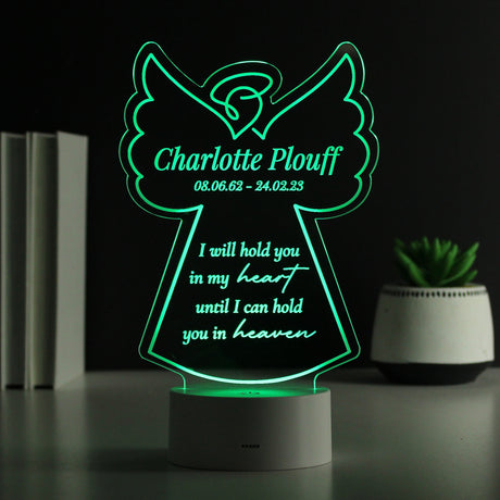 Personalised Angel Memorial Verse Colour Changing LED Light - LED Lighting at Gift Moments