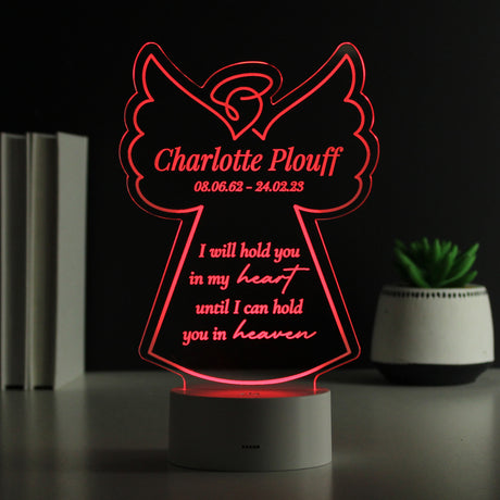 Personalised Angel Memorial Verse Colour Changing LED Light - LED Lighting at Gift Moments