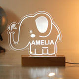 Personalised Elephant LED Light with Colour Changing Base: 1 - LED Lighting By Gift Moments