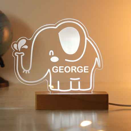 Personalised Elephant LED Light with Colour Changing Base: 9 - LED Lighting By Gift Moments