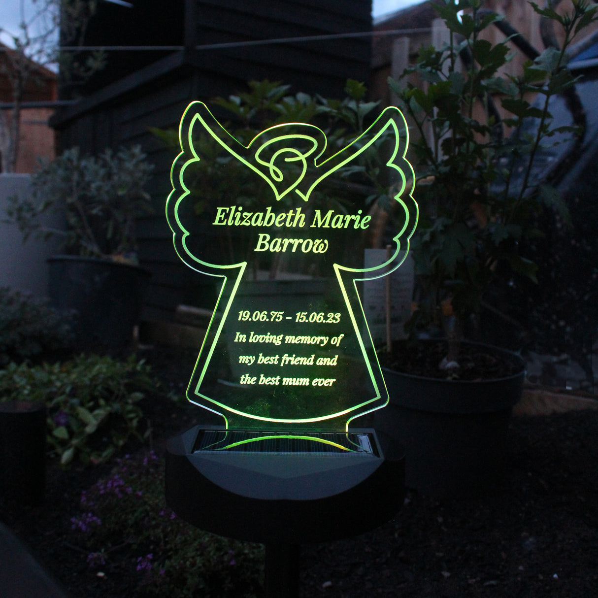 Personalised Angel Memorial Outdoor Solar Light - LED Lighting at Gift Moments