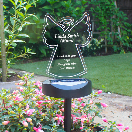 Personalised Angel Memorial Outdoor Solar Light - LED Lighting at Gift Moments