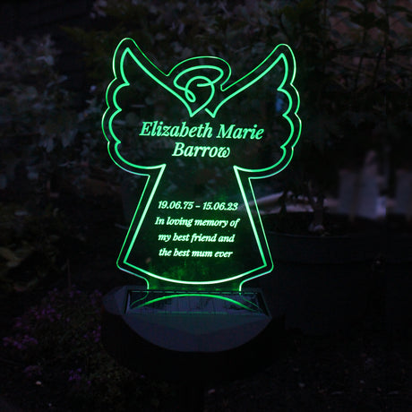 Personalised Angel Memorial Outdoor Solar Light - LED Lighting at Gift Moments