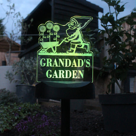 Personalised Gnome Garden Outdoor Solar Light - LED Lighting at Gift Moments