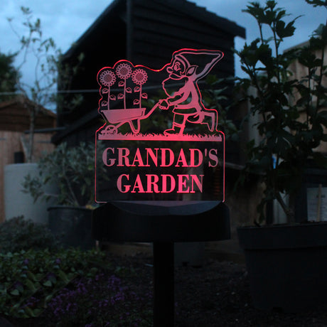 Personalised Gnome Garden Outdoor Solar Light - LED Lighting at Gift Moments