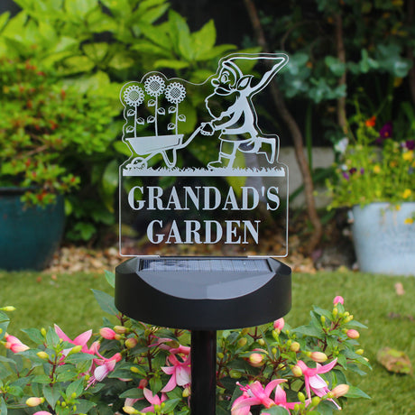 Personalised Gnome Garden Outdoor Solar Light - LED Lighting at Gift Moments