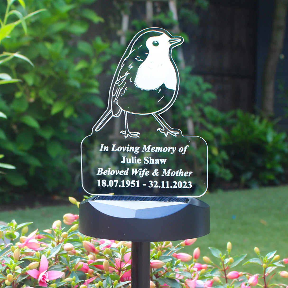 Personalised Robin Memorial Outdoor Solar Light Default Title - LED Lighting at Gift Moments