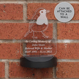 Personalised Robin Memorial Outdoor Solar Light - LED Lighting at Gift Moments