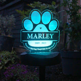 Personalised Pet Memorial Outdoor Solar Light - LED Lighting at Gift Moments