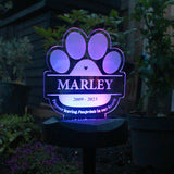 Personalised Pet Memorial Outdoor Solar Light - LED Lighting at Gift Moments