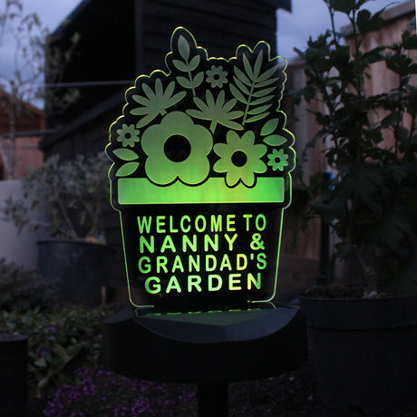 Personalised Plant Pot Outdoor Solar Light - LED Lighting at Gift Moments