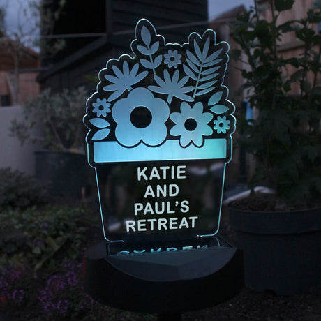 Personalised Plant Pot Outdoor Solar Light - LED Lighting at Gift Moments