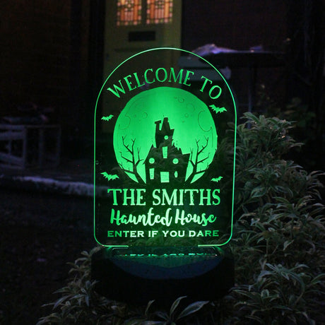 Personalised Haunted House Halloween Solar Light - LED Lighting at Gift Moments