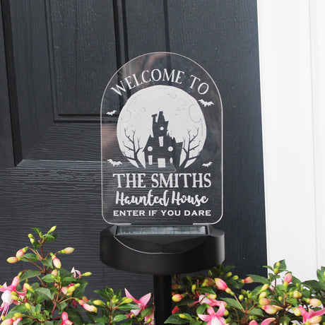 Personalised Haunted House Halloween Solar Light - LED Lighting at Gift Moments