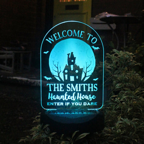 Personalised Haunted House Halloween Solar Light - LED Lighting at Gift Moments