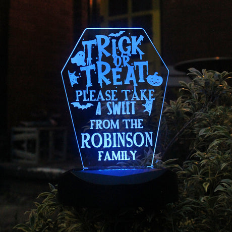 Personalised Trick or Treat Halloween Solar Light - LED Lighting at Gift Moments