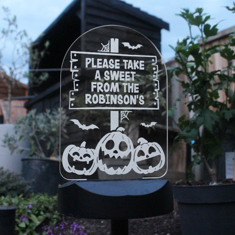 Personalised Pumpkin Patch Halloween Solar Light - LED Lighting at Gift Moments