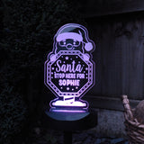 Personalised Santa Stop Here Sign Outdoor Solar Light - LED Lighting at Gift Moments