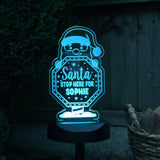 Personalised Santa Stop Here Sign Outdoor Solar Light - LED Lighting at Gift Moments