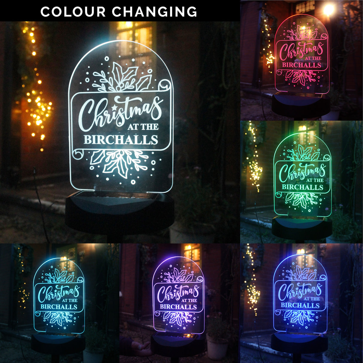 Personalised Family Christmas Outdoor Solar Light - LED Lighting at Gift Moments