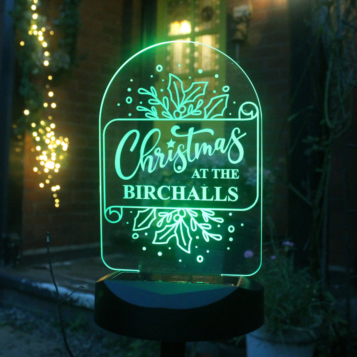 Personalised Family Christmas Outdoor Solar Light - LED Lighting at Gift Moments