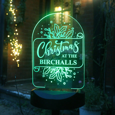 Personalised Family Christmas Outdoor Solar Light - LED Lighting at Gift Moments