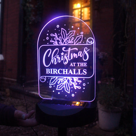 Personalised Family Christmas Outdoor Solar Light - LED Lighting at Gift Moments