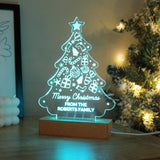 Personalised Christmas Tree Wooden Based LED Light - LED Lighting at Gift Moments