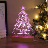 Personalised Christmas Tree Wooden Based LED Light - LED Lighting at Gift Moments