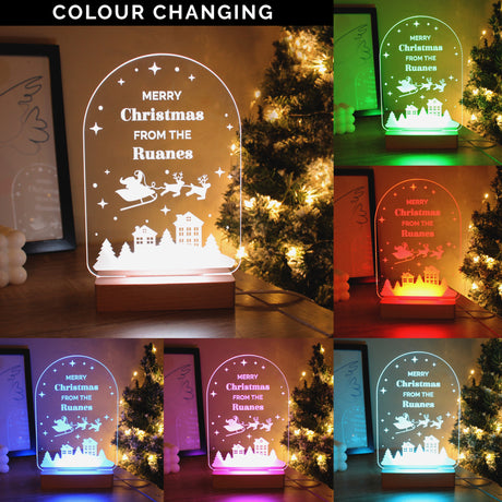 Personalised Christmas Wooden Based LED Light - LED Lighting at Gift Moments