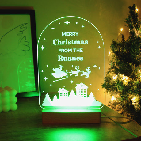 Personalised Christmas Wooden Based LED Light - LED Lighting at Gift Moments